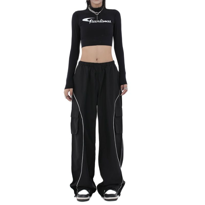 Pantalon cargo rayé style années 2000