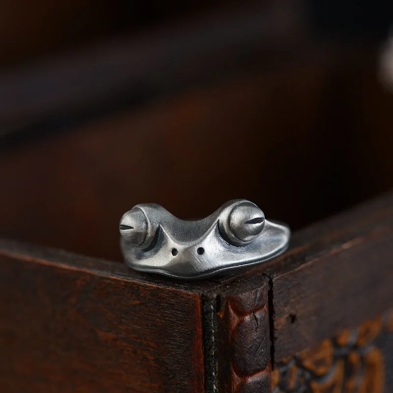 Gothic Verstellbarer Punk Frosch Tierring