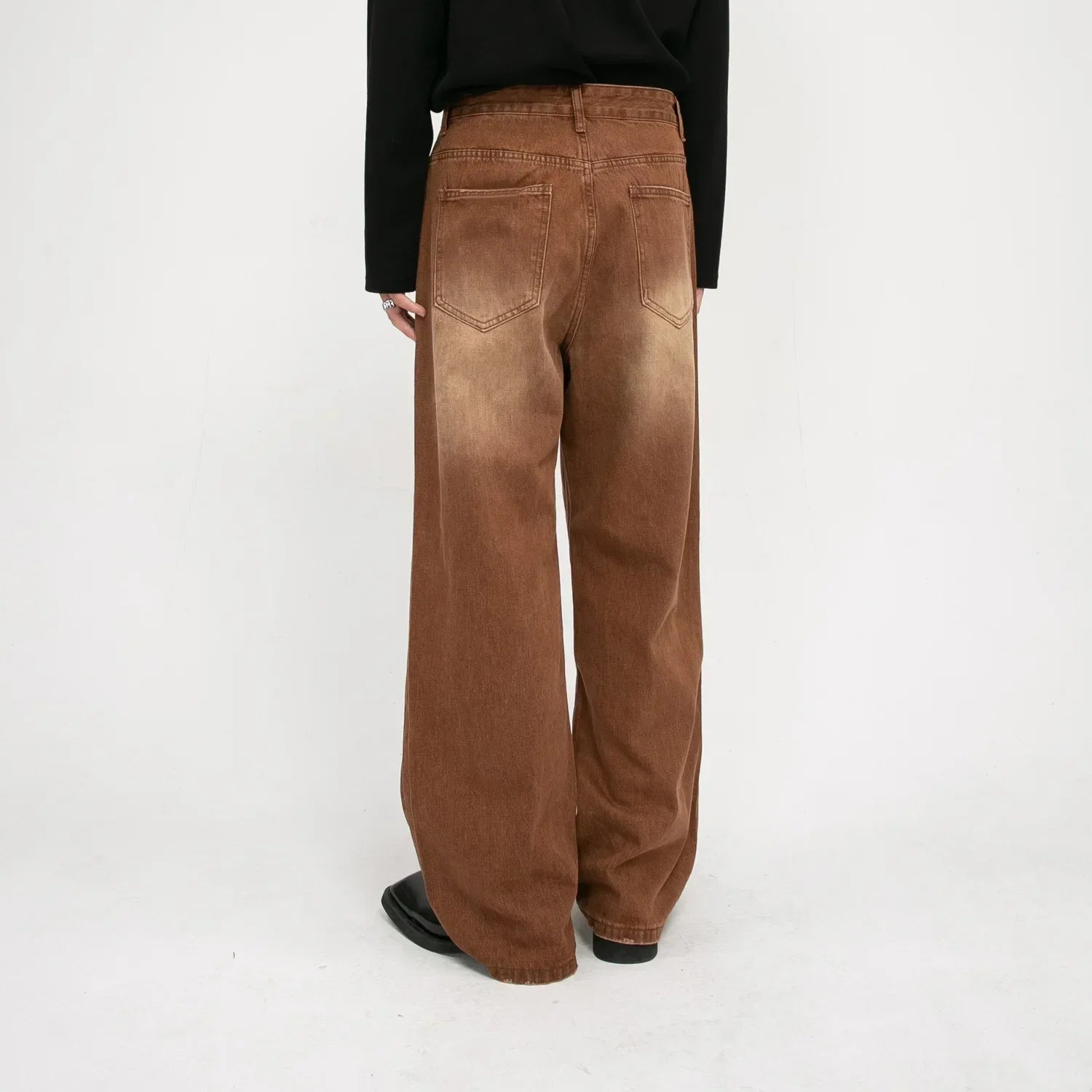 Jean slim décontracté taille haute et large
