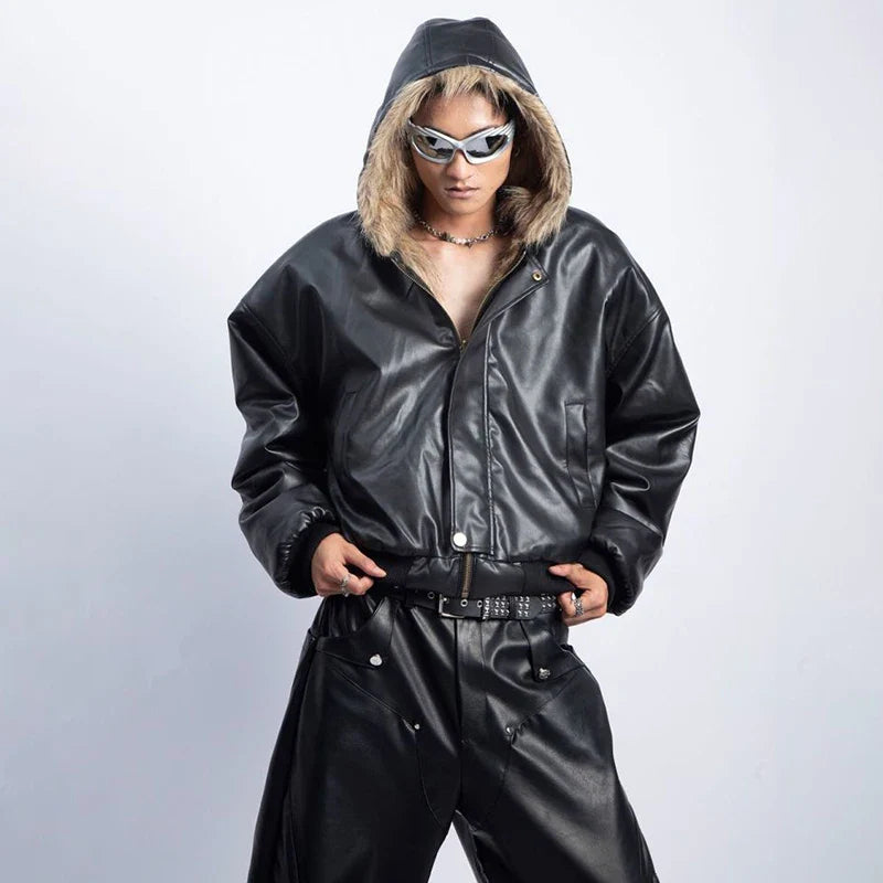 Cozy Vibes Wendbare Doppelseiten-Kapuzenjacke aus Kunstpelz