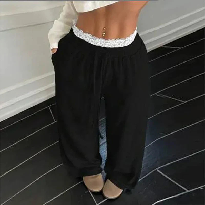 Pantalon de survêtement confortable, ample et rétro à jambes larges