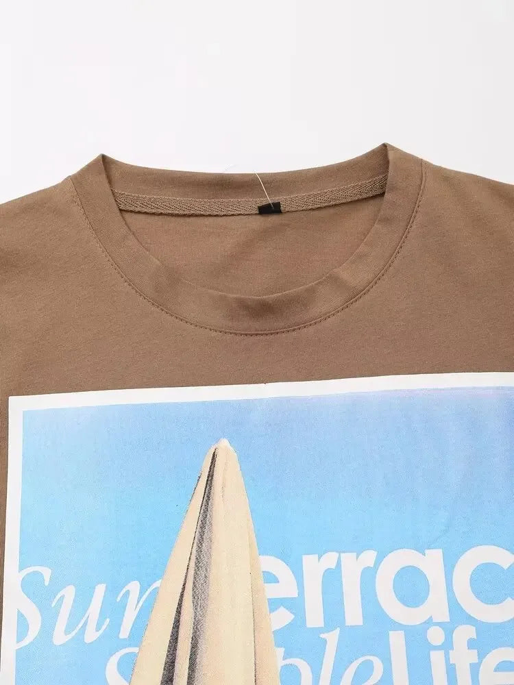 T-shirt oversize en coton imprimé