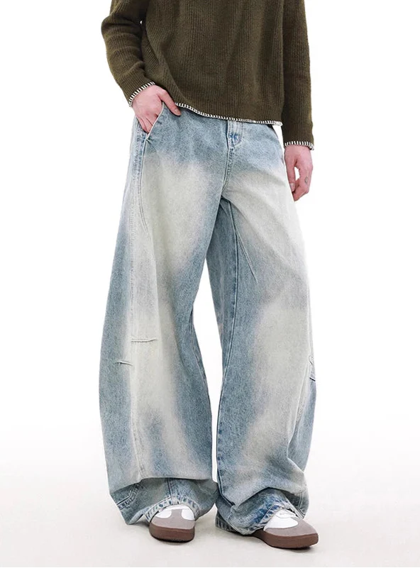 Premium Y2K blaue Oversize Hip Hop Boyfriend Jeans