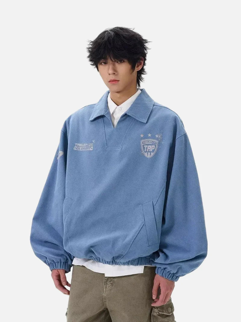 Sport-Sweatshirt im College-Stil mit Y2K-Buchstabenprint