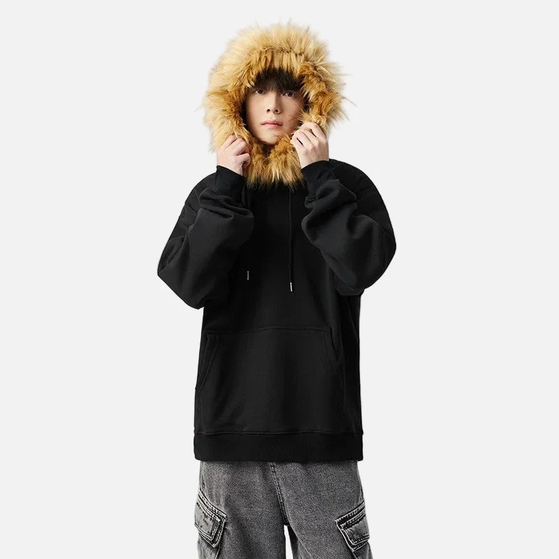 Amerikanischer schwerer Fleece-gefütterter Pelz-Hoodie
