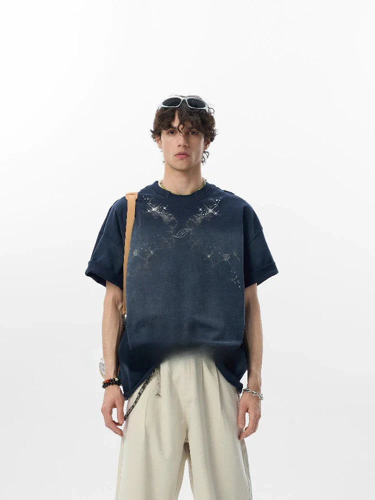 Retro Printed Short Sleeve Stylish T-Shirt