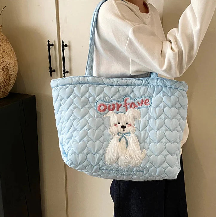 Sac fourre-tout brodé grande capacité Y2K