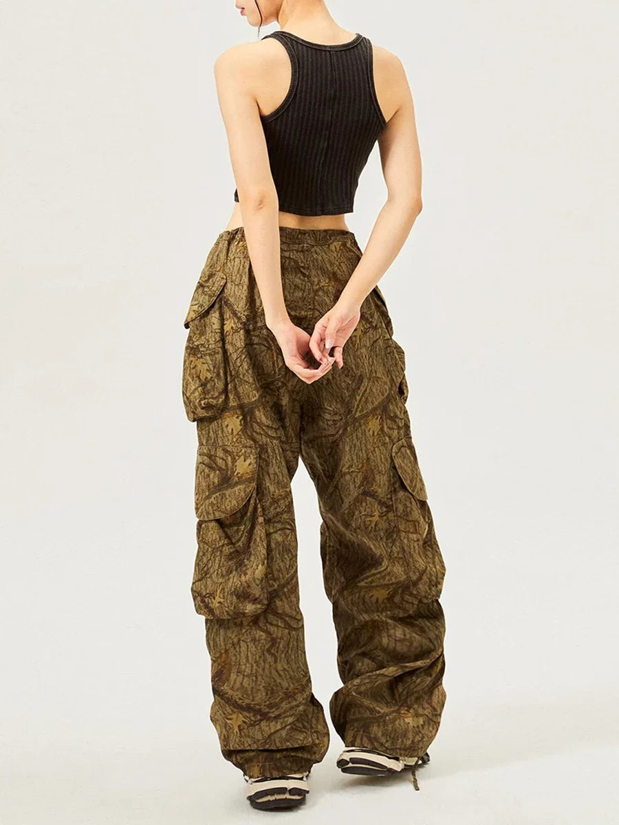 Twotwinstyle Hit Color Loose Spliced Jeans