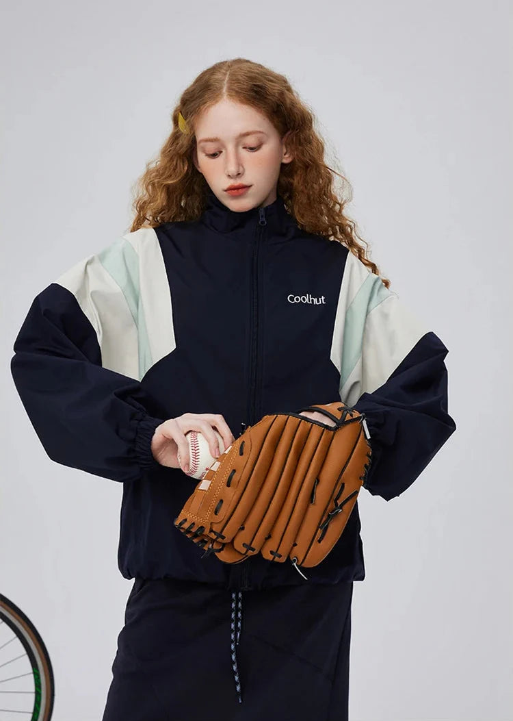 Streetwear Oversized Varsity Windbreaker Jacke