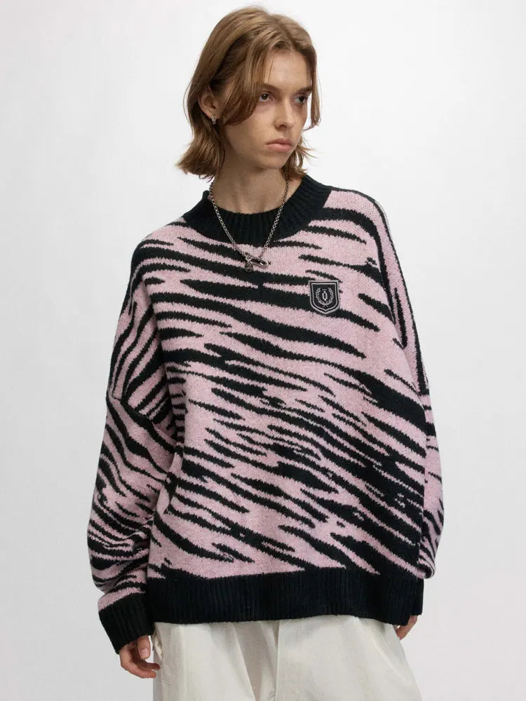 Vintage Zebra Strickpullover