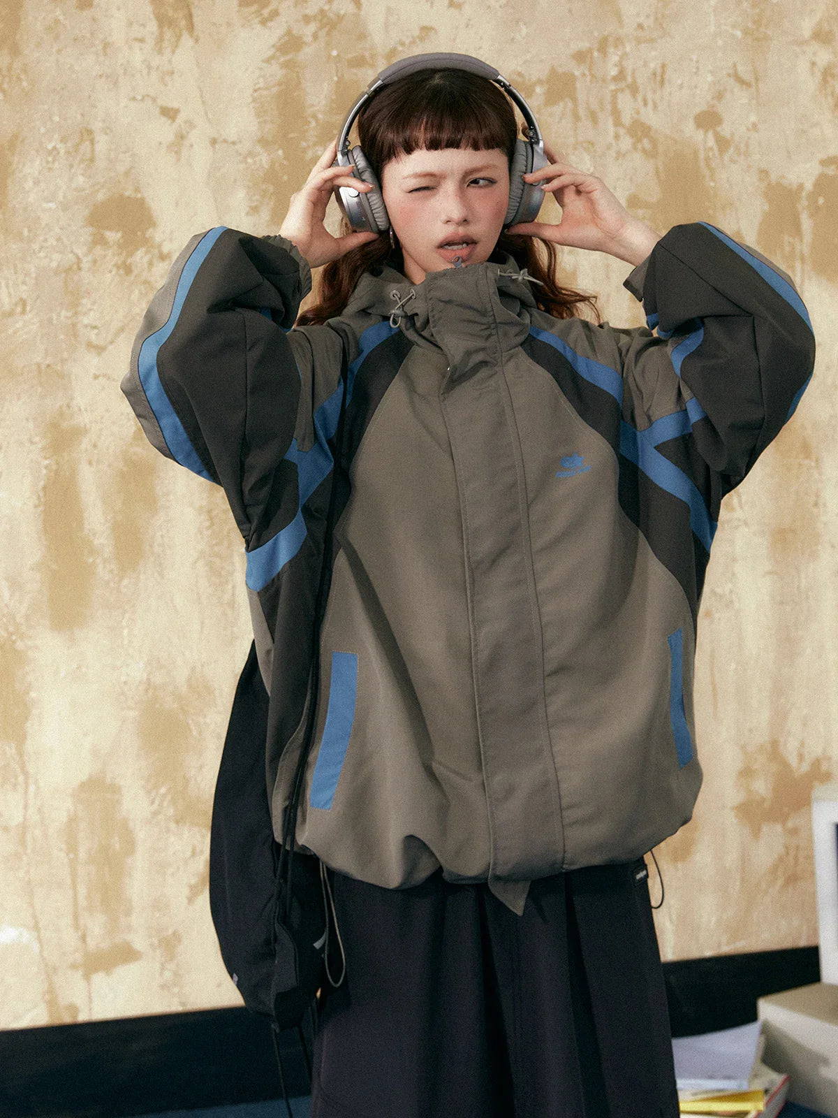 Farblich abgestimmte, lockere Freizeitjacke