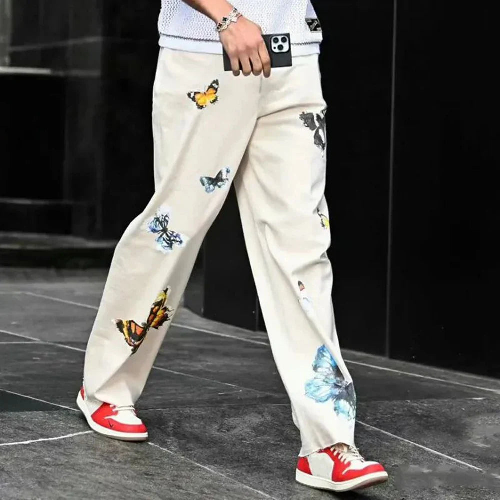 Lässige Sporthose mit Schmetterlingsmuster