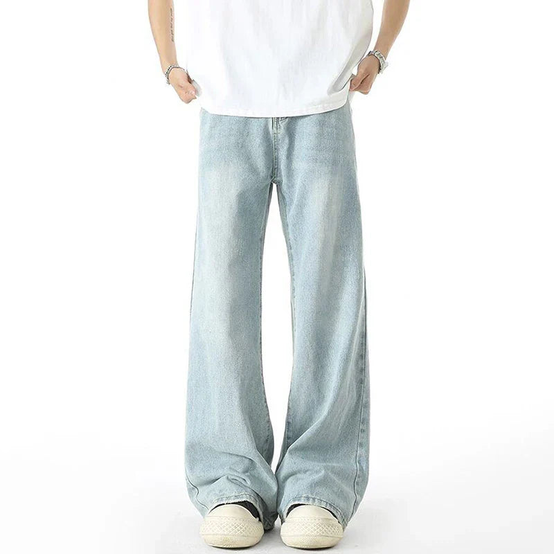 Cleanfit Freizeitjeans im koreanischen Stil, einfarbig