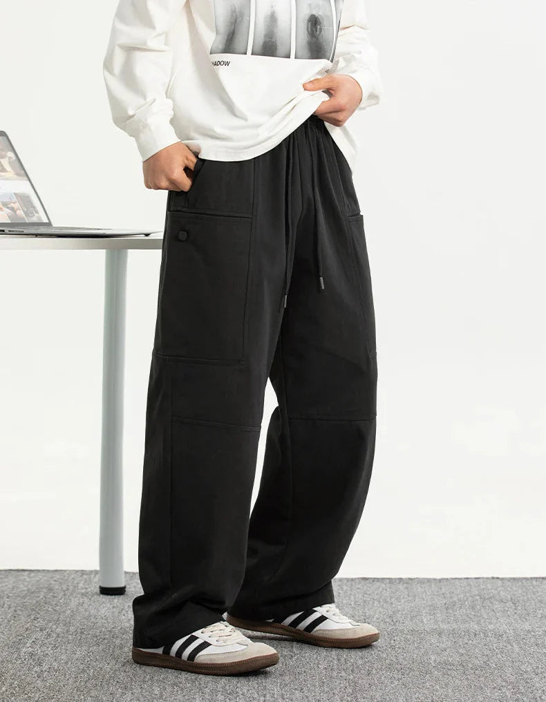 Oversized-Cargohose mit gewaschenen, geteilten Taschen