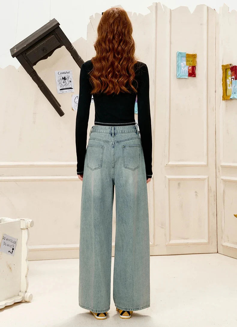 Hochwertige Hip-Hop-Jeans mit weitem Bein aus dem Jahr 2000