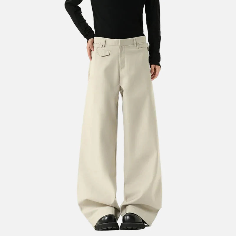 Cleanfit Freizeithose im koreanischen Stil mit weitem Bein