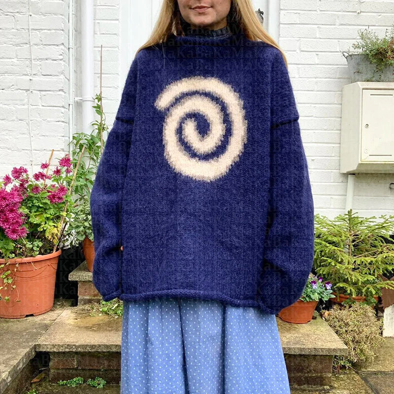 Niedlicher, gemütlicher Gothic-Langarmpullover für Damen