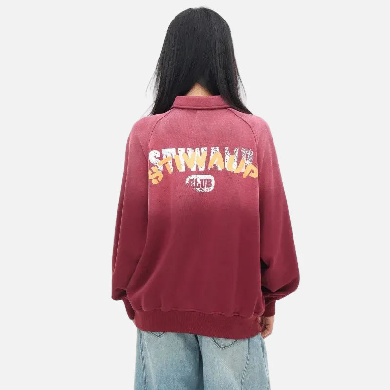 Bequemes, stylisches Sweatshirt mit rotem Buchstabenprint