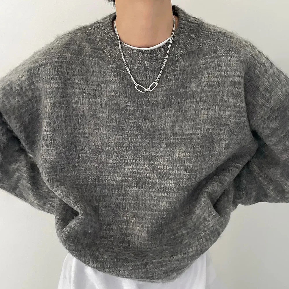 Pull en maille douce et duveteuse couleur unie style années 2000