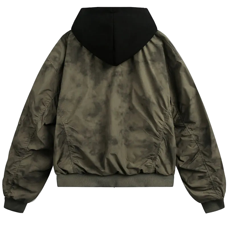 Y2K Tie-Dye Hooded Bomber Jacket