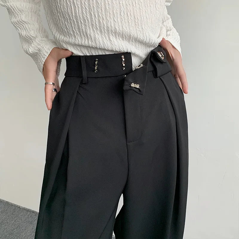 Pantalon habillé noir oversize à jambes larges