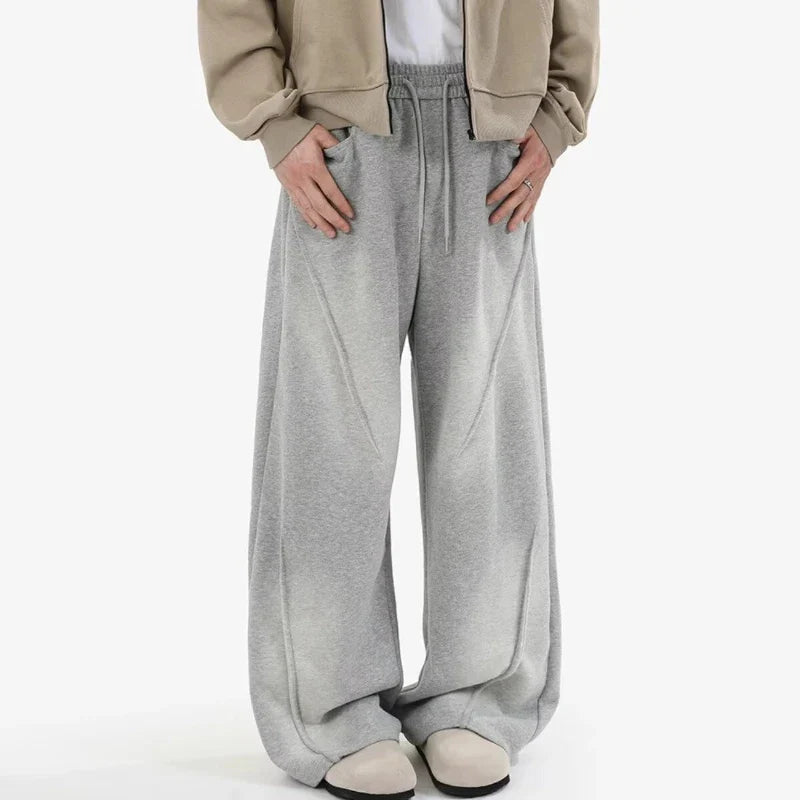 Pantalon de survêtement de sport à jambes droites élastiques et épais