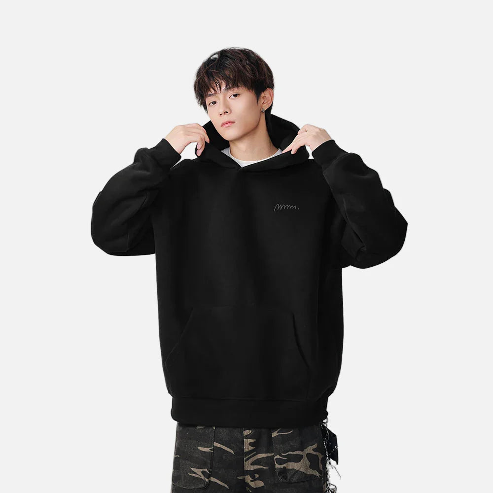 Sweat à capuche décontracté avec logo brodé minimaliste