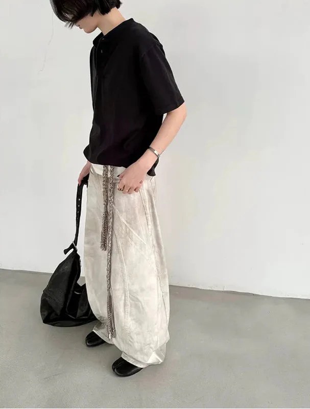 Trendige Damen-Jeans im Vintage-Stil mit weitem Bein und amerikanischem Washed-Look