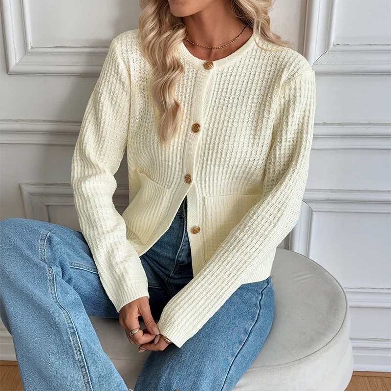Gemütlicher Strickcardigan mit Knopfleiste