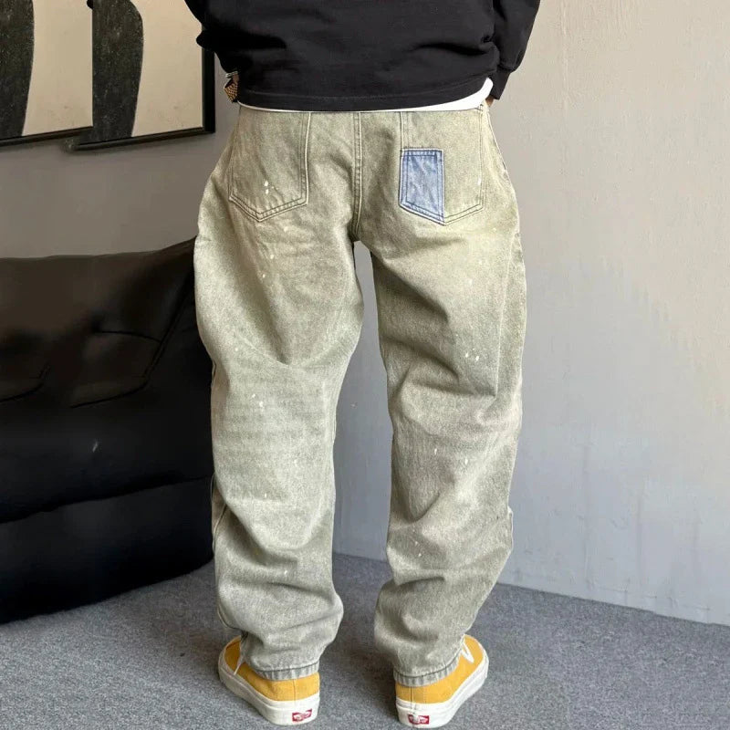 Lässige Jeans mit Used-Look, Stretch, geradem Schnitt und Stretchanteil