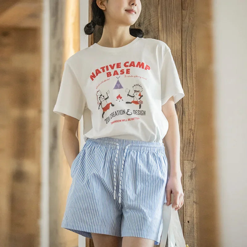 Vintage Baumwoll-Oversize-T-Shirt mit Grafikprint