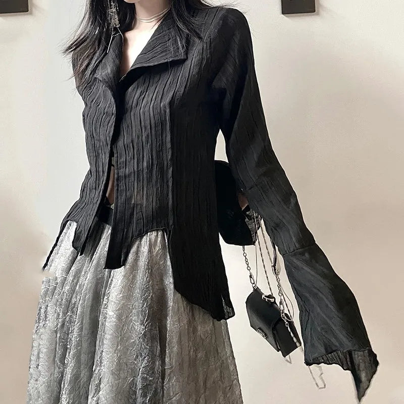 Gothic Whisper Asymmetrisches Hemd