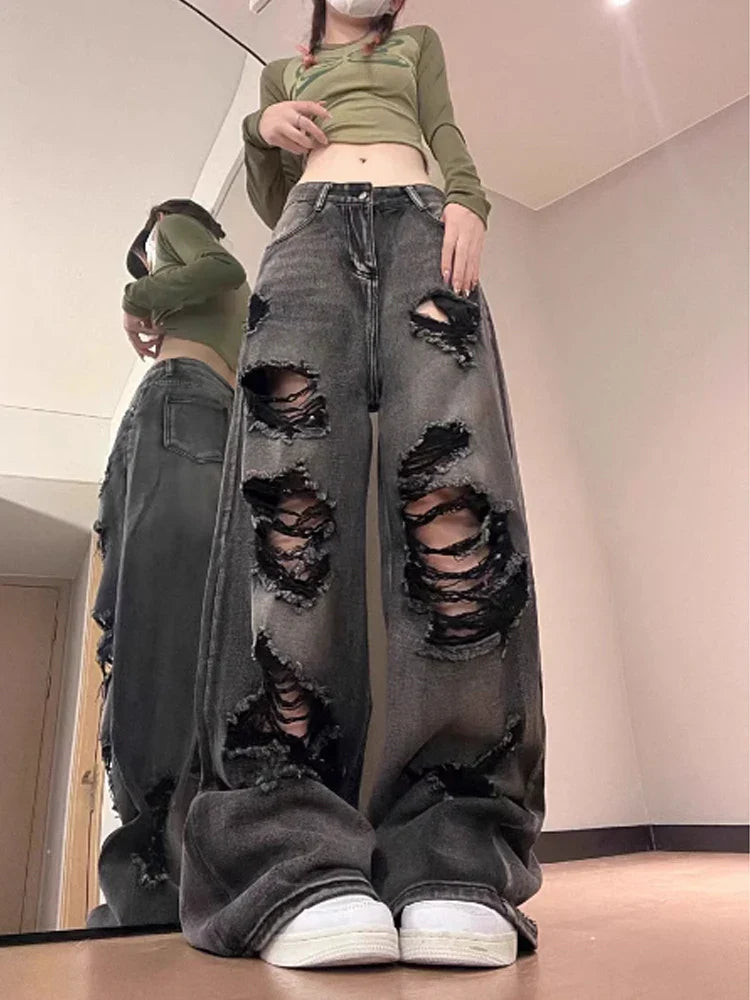 Jean vintage oversize déchiré