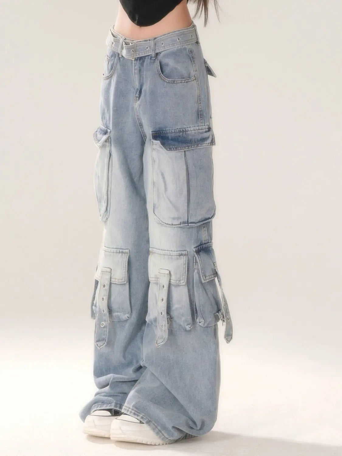 High Street Washed Multi Pocket Jeans