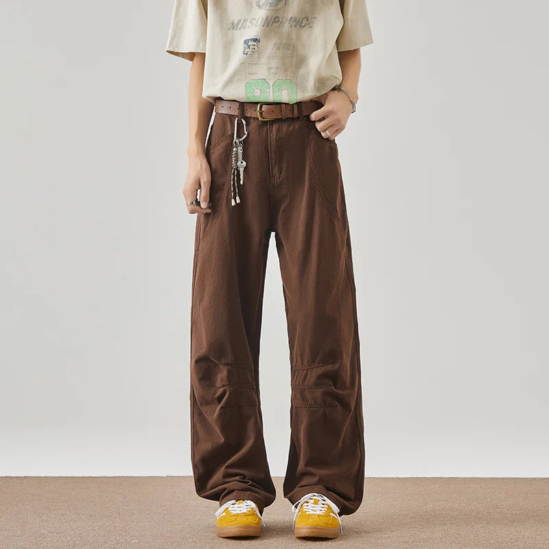 Streetwear Maillard Brown Boyfriend Denim Jeans