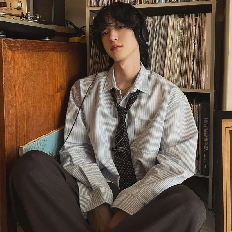 Chemise oversize d'inspiration japonaise à coupe décontractée