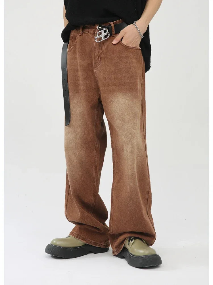 Jean slim décontracté taille haute et large
