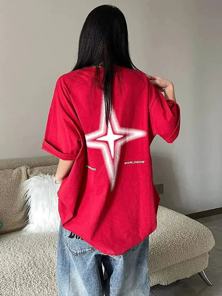 Vintage Star Kpop Kurzarm-T-Shirt