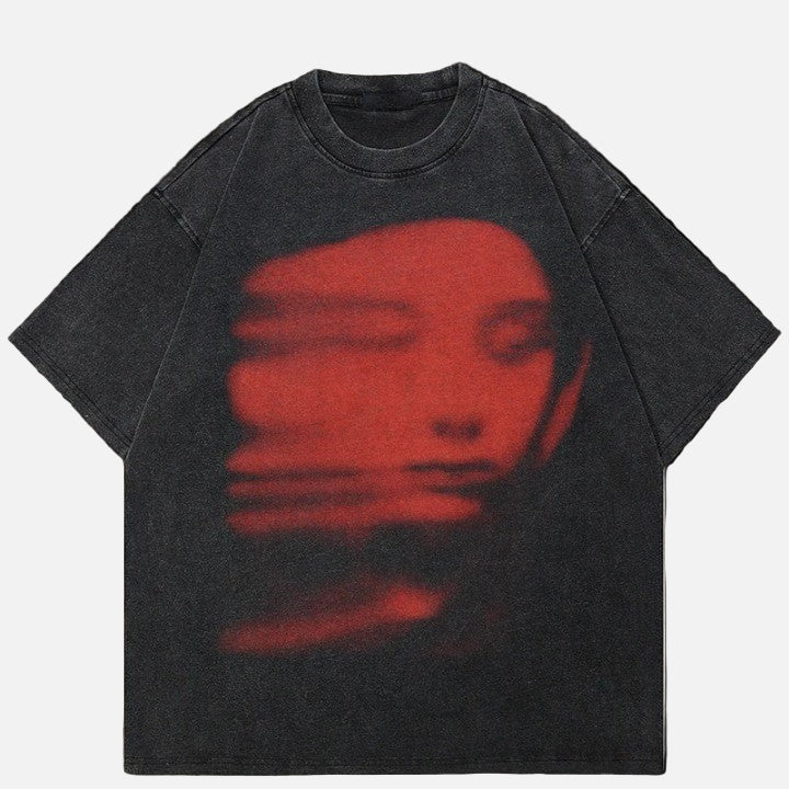 Y2k Crying Girl Washed Tee