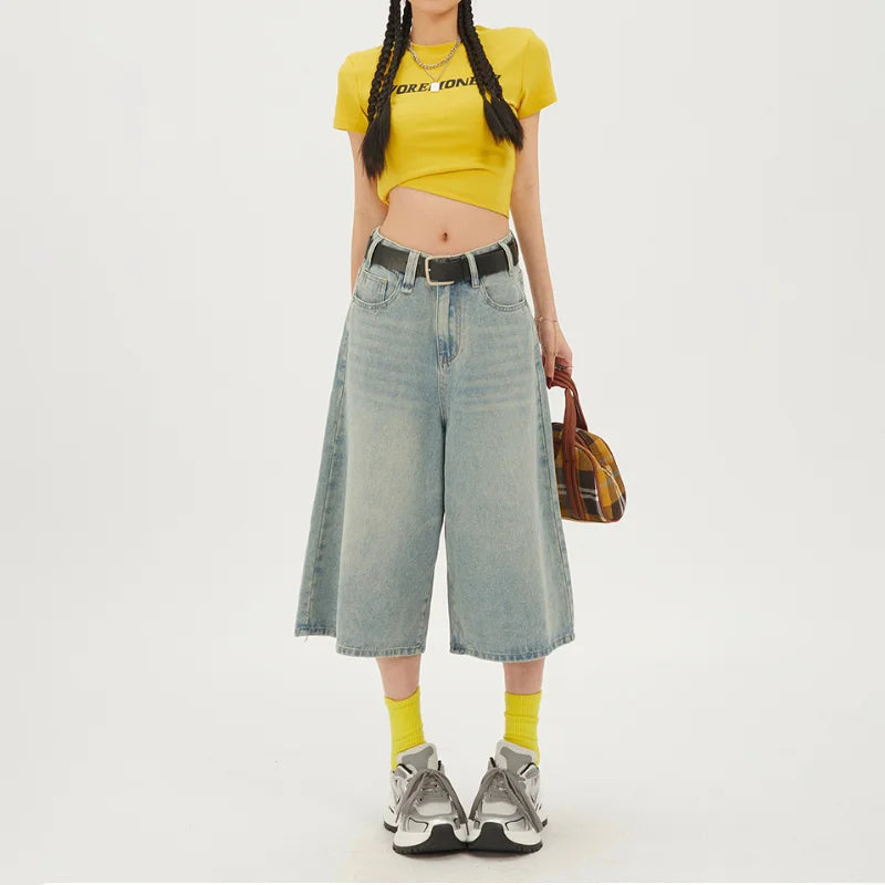 Lässige Jeansshorts im Vintage-Stil