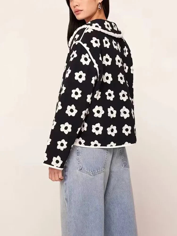 Veste matelassée réversible à fleurs bohèmes