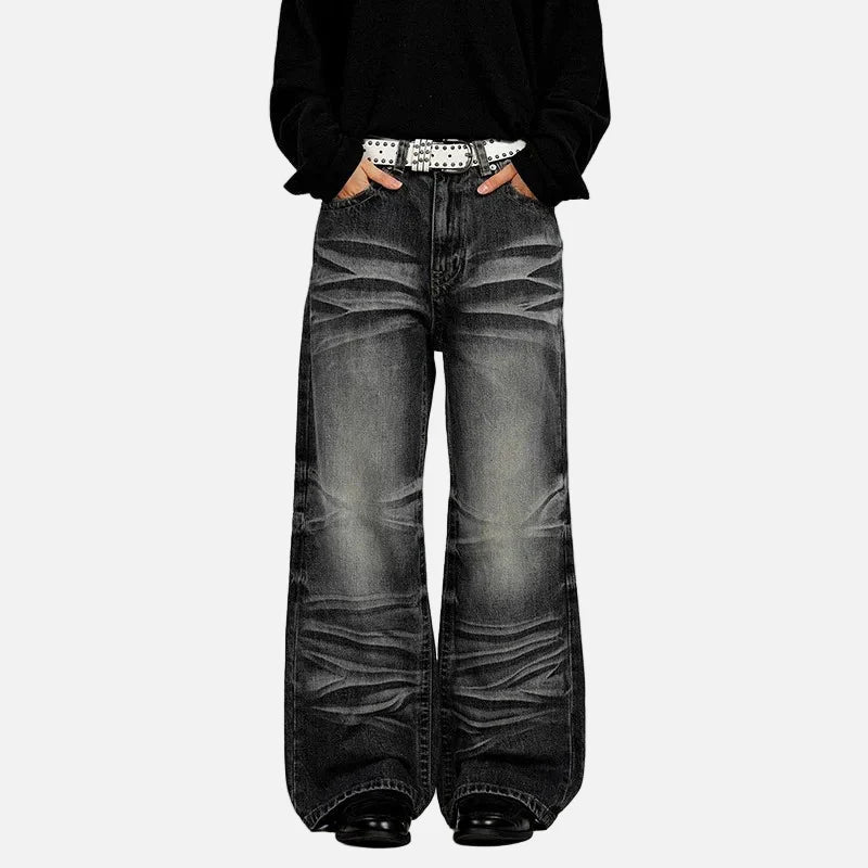 Jean en denim délavé style années 2000