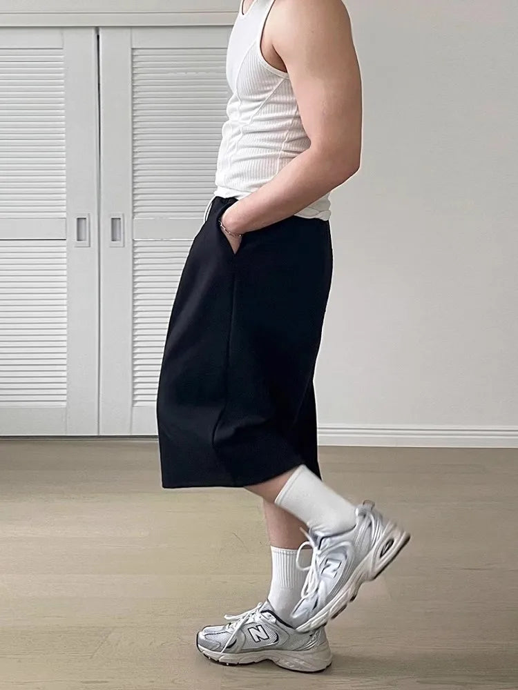 Weiche, graue, lockere Freizeit-Shorts mit Kordelzug