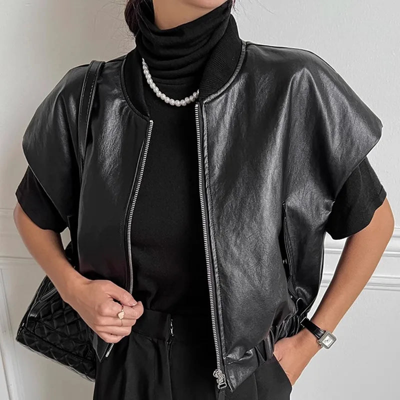 Winter Luxury Retro Autumn Leather Vest