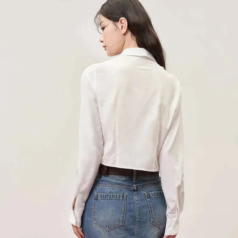 Office to Outing Slim Fit White Turn Down Shirt