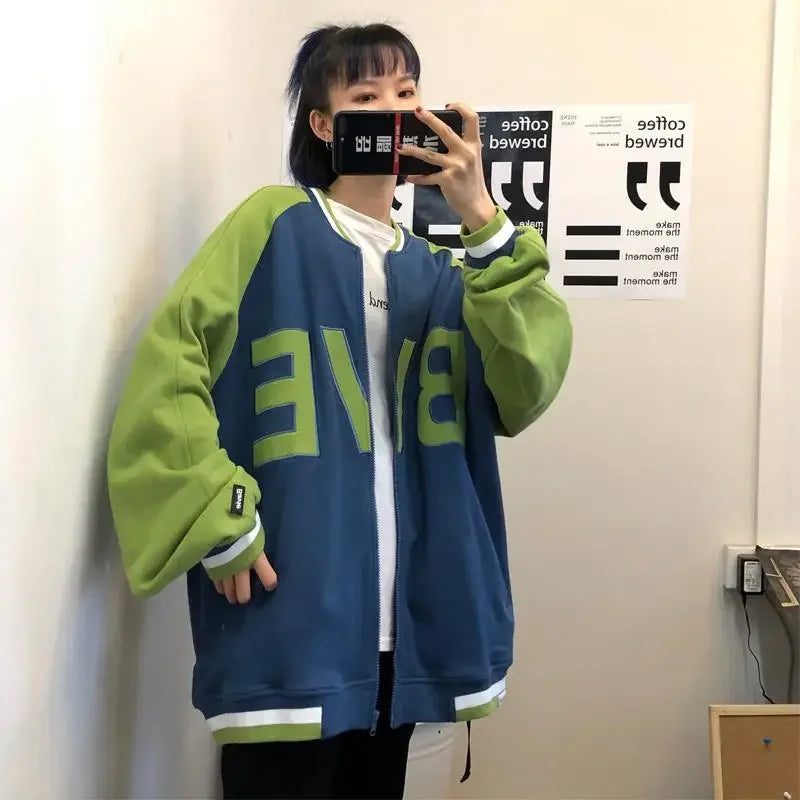 Vintage Streetwear Panelled Zip-Up Sweatshirt