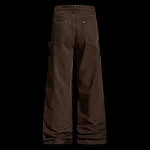 Brown cargo pants on a white background