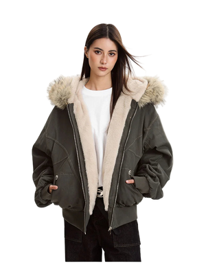 Stay warm and stylish in this oversized streetwear parka, featuring a plush faux fur lining and hood for the ultimate cozy winter look.