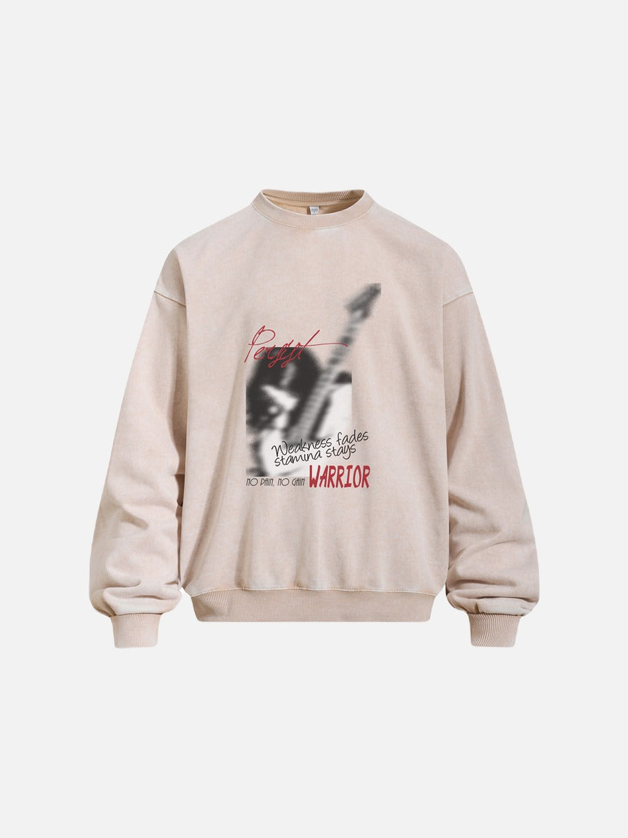 Blurred Graphic Oversized Sweatshirt