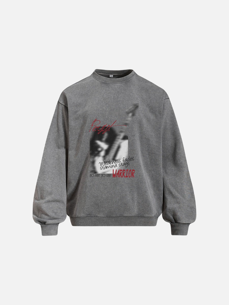 Blurred Graphic Oversized Sweatshirt